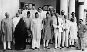 Amjadi Begum with  delegates at Muslim League Governing Council’s Lahore session. 